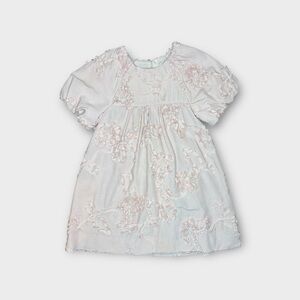 Zara Raw Hem Floral Allover Blush Pink Dress